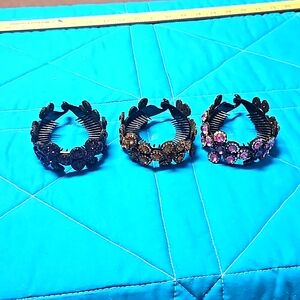 Sequin floral ponytail  holder.